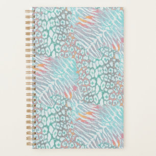 Leopard ,tiger, skin, spotted, striped, Turquoise, Planner