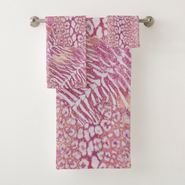 Leopard tiger skin trendy bath towel set (Insitu)