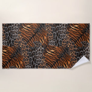 Leopard tiger skin trendy beach towel