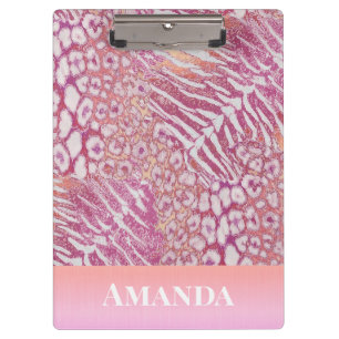 Leopard tiger skin trendy clipboard