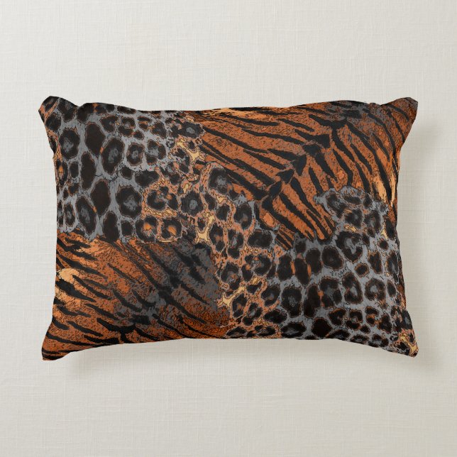 Leopard tiger skin trendy decorative cushion (Front)