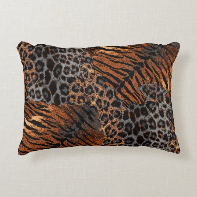 Leopard tiger skin trendy decorative cushion (Front)