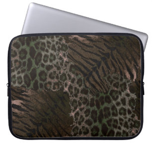 Leopard tiger skin trendy laptop sleeve
