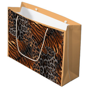 Leopard tiger skin trendy large gift bag
