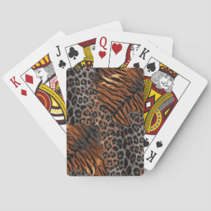 Leopard tiger skin trendy playing cards