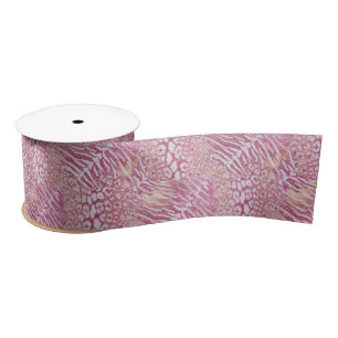 Leopard tiger skin trendy satin ribbon