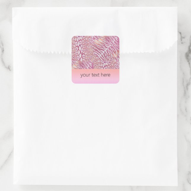Leopard tiger skin trendy square sticker (Bag)