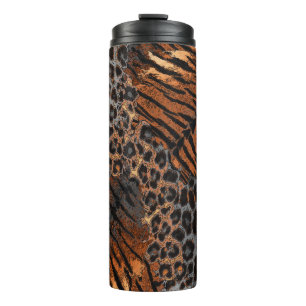 Leopard tiger skin trendy thermal tumbler