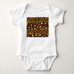 Leopard, tiger skins, wild pattern. baby bodysuit