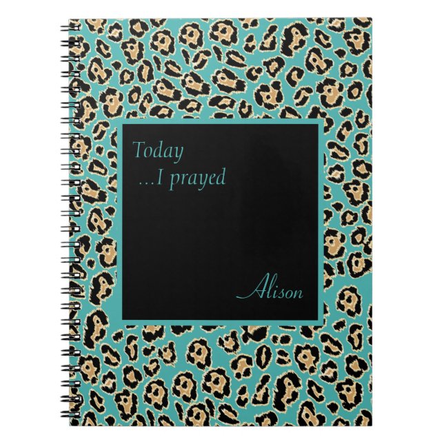 Leopard Turquoise Custom Prayer Journal (Front)