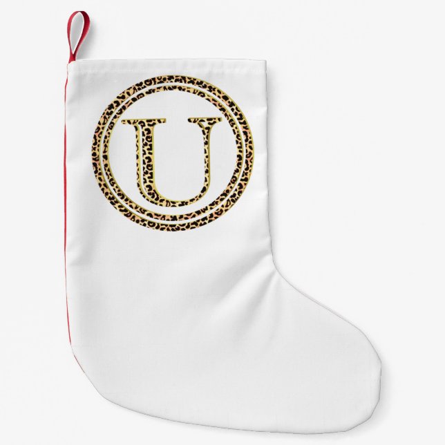 Leopard U Small Christmas Stocking (Front)