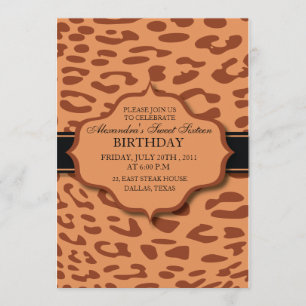 Leopard - unusual  - birthday invites