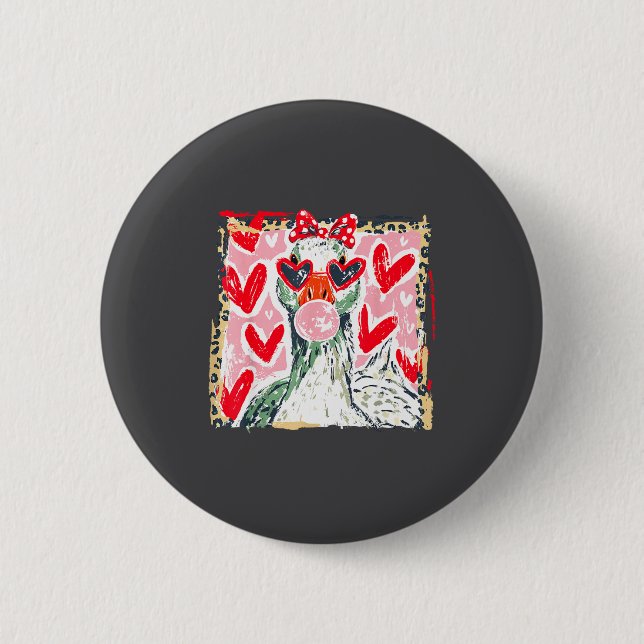 Leopard Valentine's Day Goose Cute Animal Couple M 6 Cm Round Badge (Front)