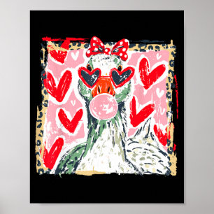 Leopard Valentines Day Goose Cute Animal Couple Ma Poster