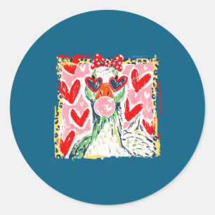 Leopard Valentine's Day Goose Funny Cute Goose Hun Classic Round Sticker
