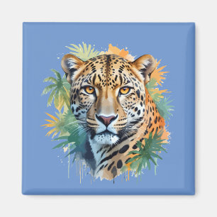 Leopard Vector Art Animal In The Majestic Nature  Magnet