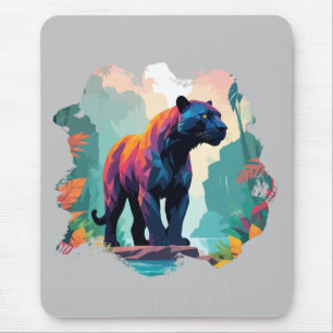 Leopard Vector Art Animal In The Majestic Nature Mouse Mat