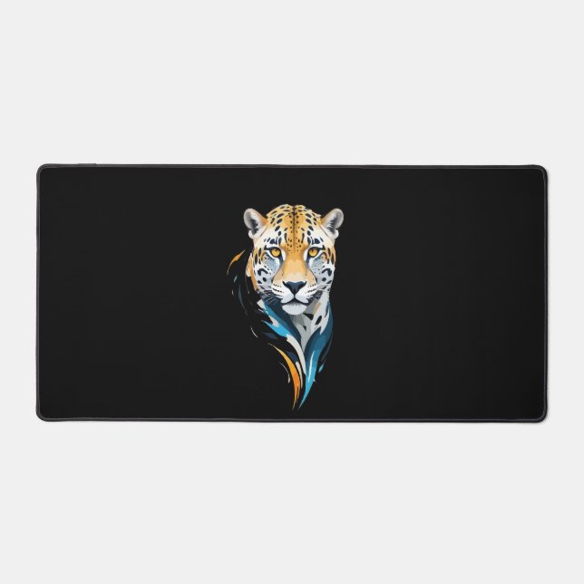 Leopard Vector Art with Vibrant Colours Desk Mat (Front)