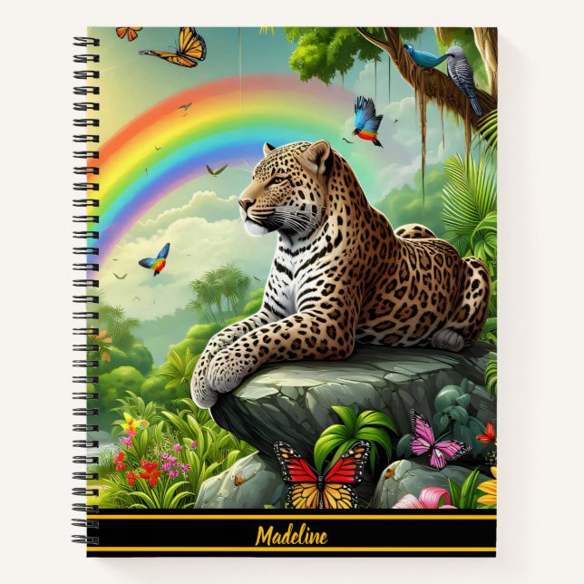 Leopard Vibe: Artistic Jungle Rest Notebook (Front)