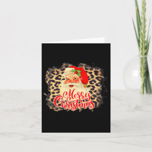 Leopard Vintage Santa Merry Christmas Santa Claus  Card