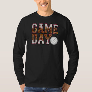 Leopard Volleyball Game Day Vibes Volleyball Mum M T-Shirt
