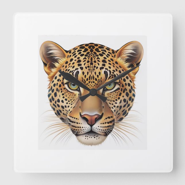Leopard Wall Clock – Wild Elegance and Modern (Front)