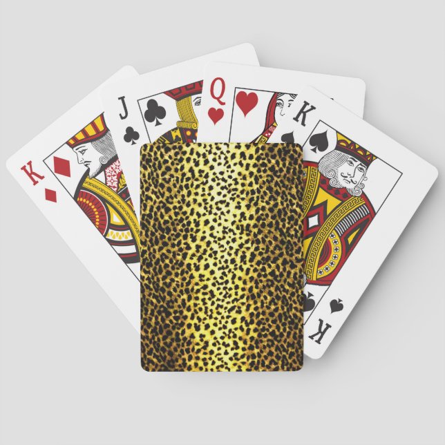 Leopard Wallpaper Animal Print Playing Cards (Back)