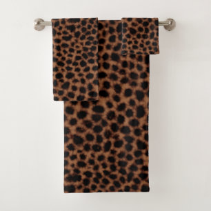 Leopard watercolor pattern bath towel set