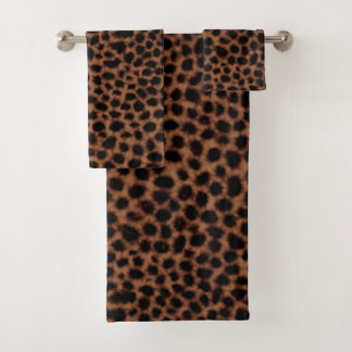 Leopard watercolor pattern bath towel set