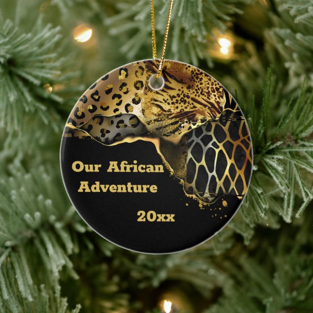 Leopard wild animal fur travel souvenir DIY photo Ceramic Tree Decoration (Tree)