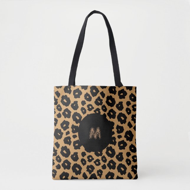 Leopard Wild ANIMAL PRINT + Monogram Tote Bag (Front)