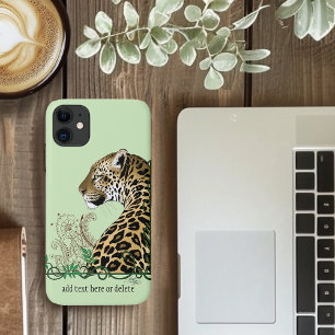 Leopard Wild Cat Green Henna iPhone 11 Case