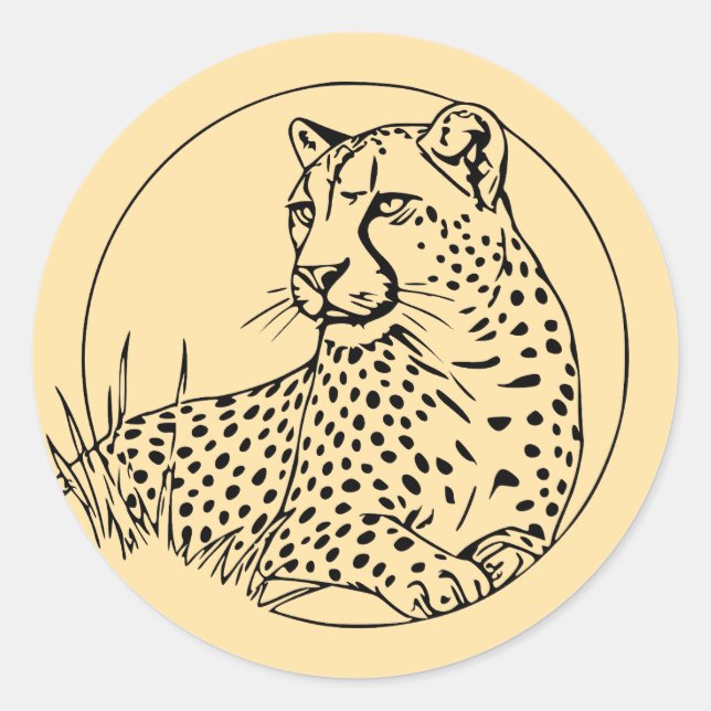 Leopard– Wild Elegance Classic Round Sticker (Front)