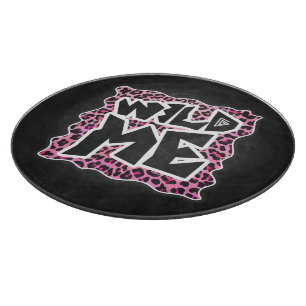 Leopard Wild Me Black and Hot Pink Design Cutting Board