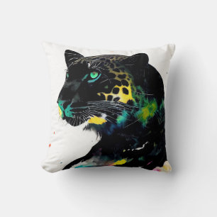 Leopard Wild Nature Animal Color Art Painting Cushion