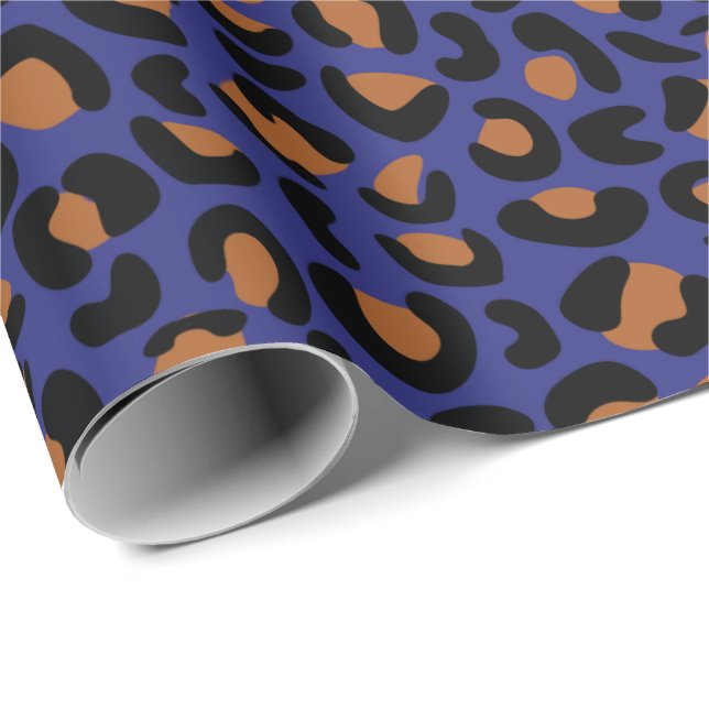 Leopard Wild Print Retirement Gift Dark Seamless  Wrapping Paper (Roll Corner)