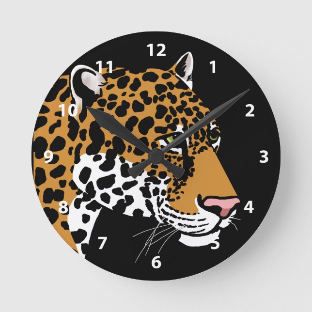 Leopard Wildlife Round Clock (Front)
