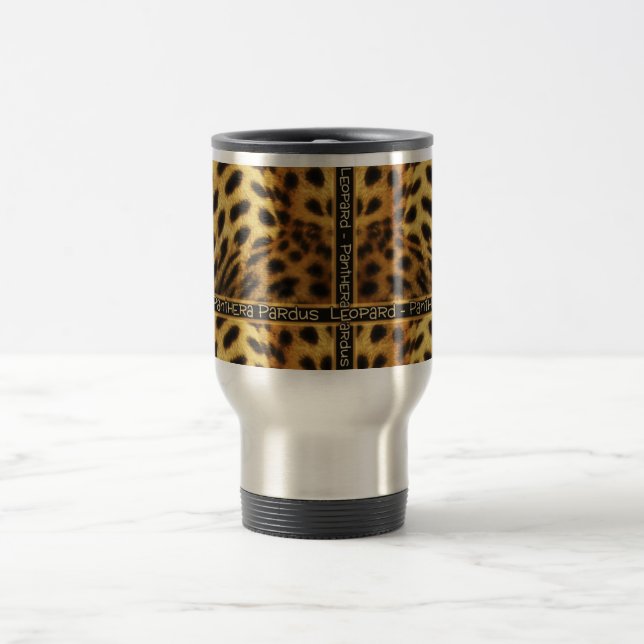 Leopard wildlife safari commuter travel mugs cups (Center)