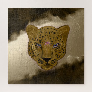 Leopard With Brown Geode Jigsaw Puzzle