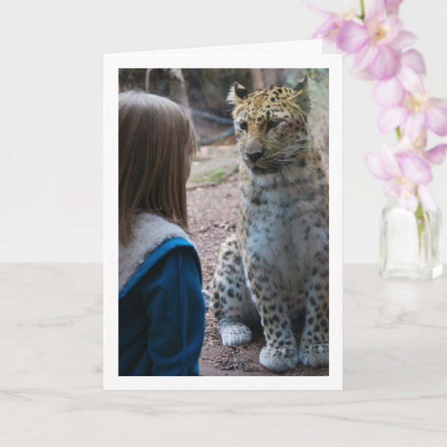 Leopard with Child Card (Orchid)