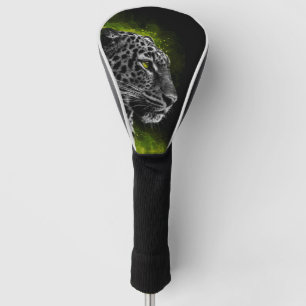 Leopard with Green Smoke Golf Head Cover