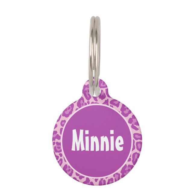 Leopard with pink pet tag (Front)