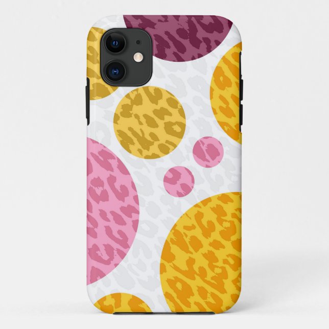 Leopard with Polka Dots | Yellow Pink Purple Case-Mate iPhone Case (Back)