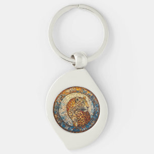 Leopard with Warm and Cool Tones Key Ring