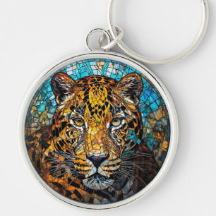 Leopard with Warm and Cool Tones Key Ring