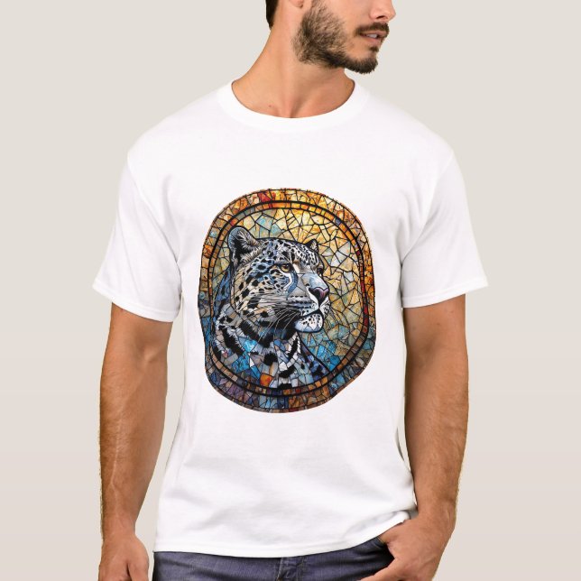 Leopard with Warm and Cool Tones T-Shirt (Front)