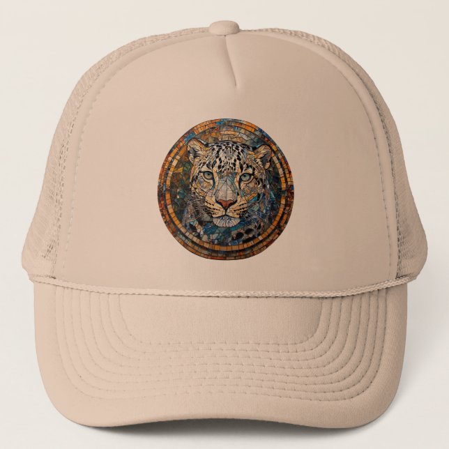 Leopard with Warm and Cool Tones Trucker Hat (Front)
