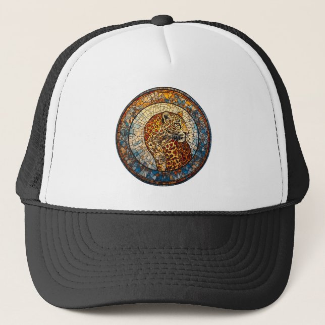 Leopard with Warm and Cool Tones Trucker Hat (Front)