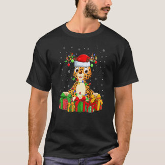 Leopard  Xmas Holiday Santa Leopard Christmas Tree T-Shirt