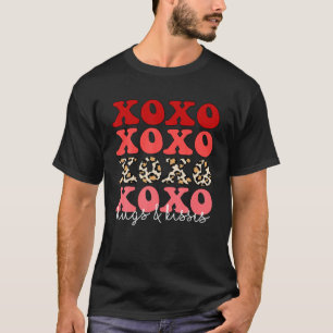 Leopard XOXO Hugs And Kisses Valentine's Day Vibes T-Shirt